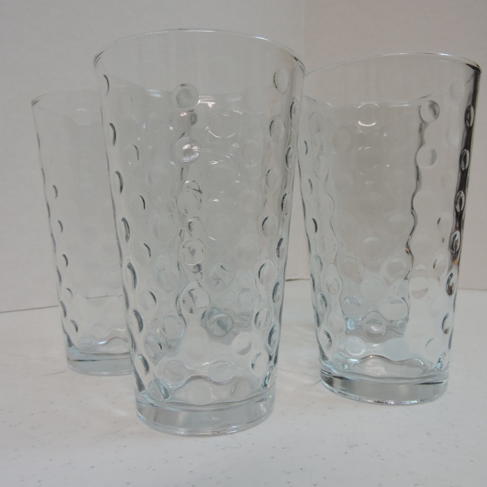 5 VTG Libbey Optic Coin Bubble Dot Tumblers